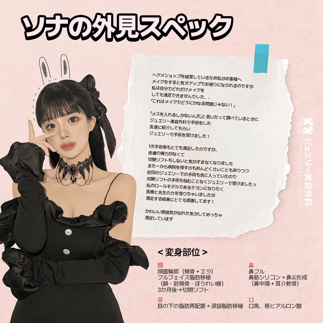 ジュエリー美容外科-顔面輪郭-脂肪移植-鼻整形-目整形-モデル (3) | ジュエリー美容外科 ソナ様のジュエリー成形レポートです。 美しさのために大きな決心をされたソナ様の覚悟が見える文です。